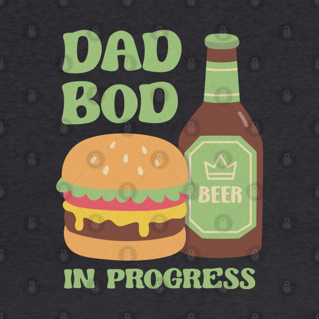 Funny Dad Bod In Progress With Burger And Beer by rustydoodle